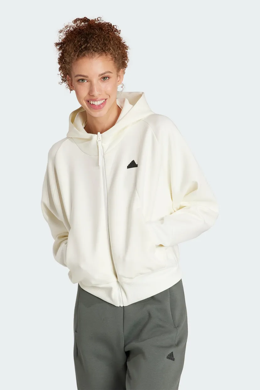 Жіноче біле худі adidas Z.N.E. Full-Zip adidas IS3918 — MD-Fashion