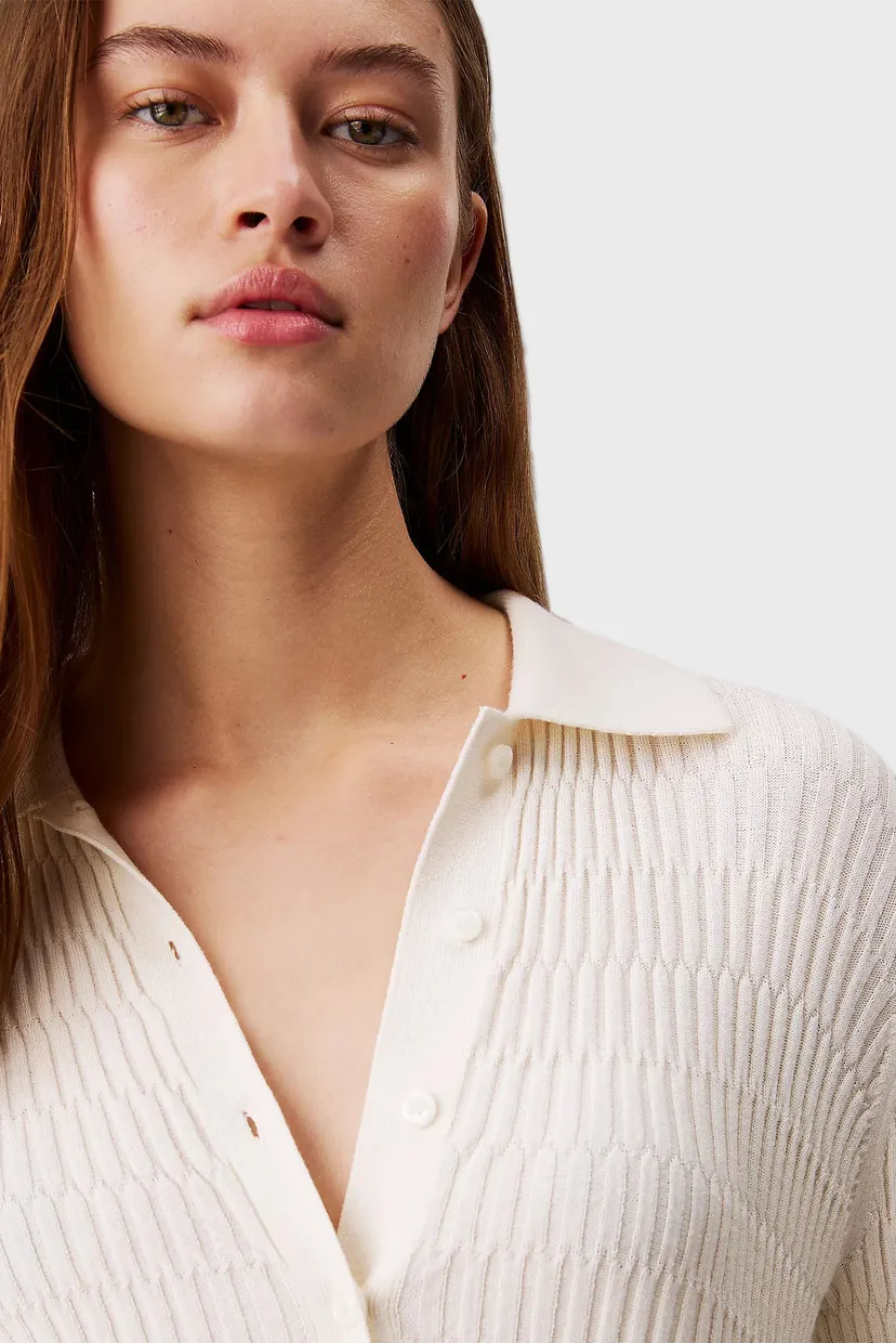 Жіноче біле поло VISCOSE BLEND TEXTURE 4