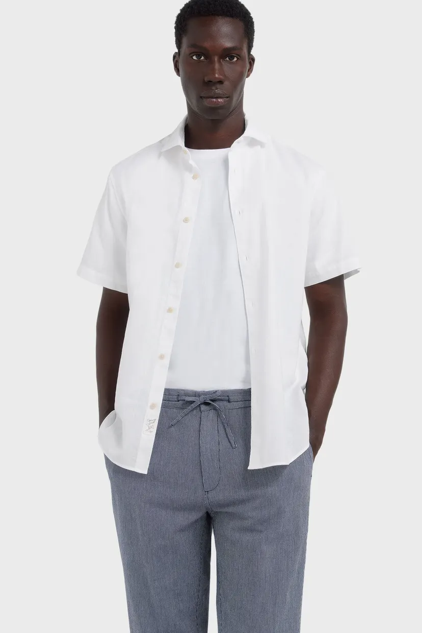 Мужские синие брюки в полоску straight fit 4