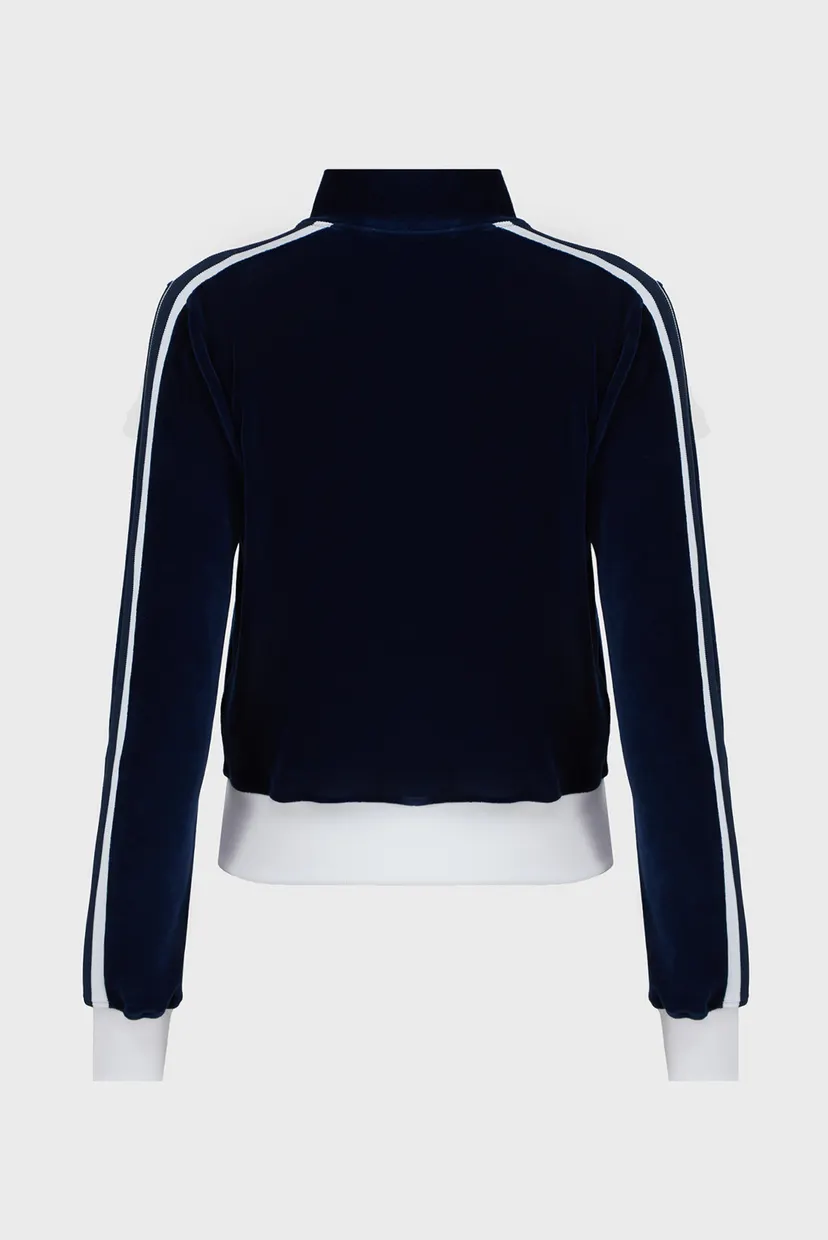 Женская темно-синяя велюровая спортивная кофта TJW VELVET SIDE STRIP JACKET 6