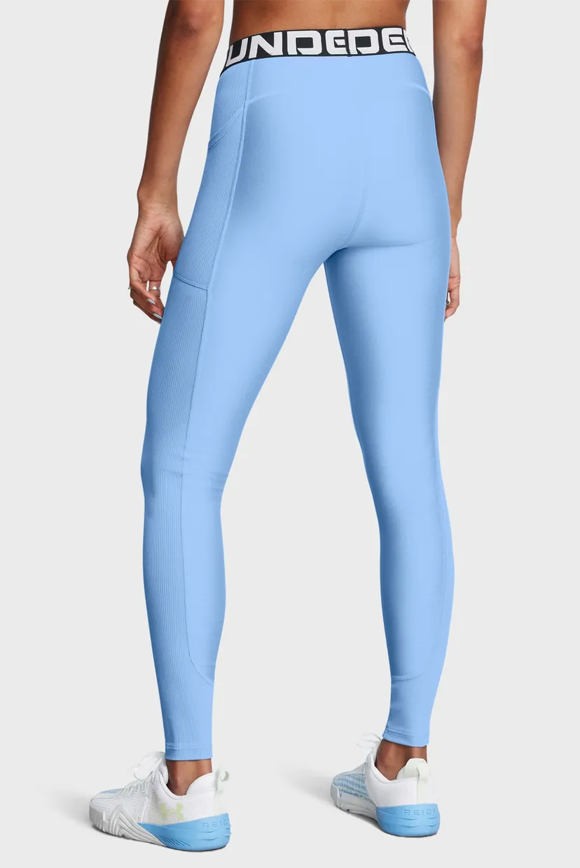Жіночі блакитні тайтси HeatGear Rib Legging 3