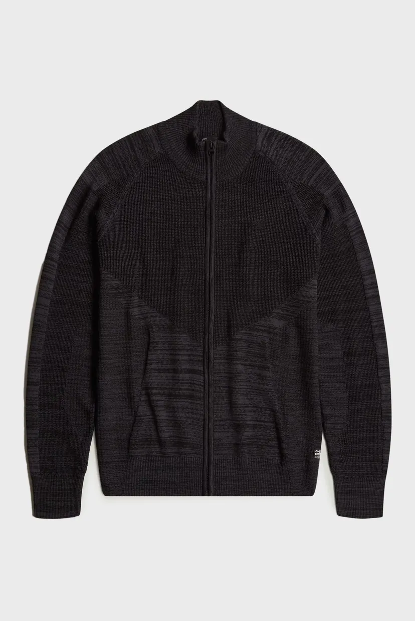 Мужской черный кардиган 3D biker zip through knit 5