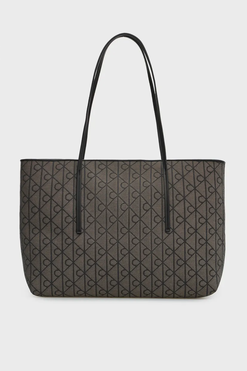 Жіноча темно-сіра сумка з візерунком JACQUARD TOTE W/POUCH 4