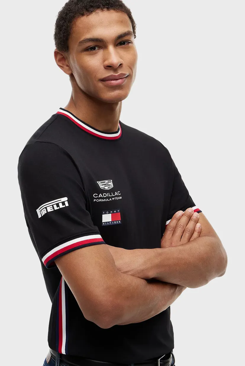 Мужская черная футболка TH x Cadillac Formula 1® Team 4