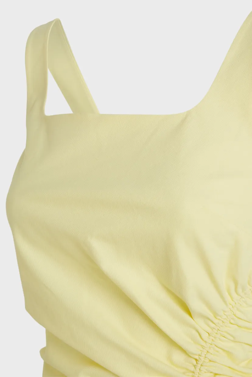 Женское желтое платье GATHERED STRETCH DRESS 5