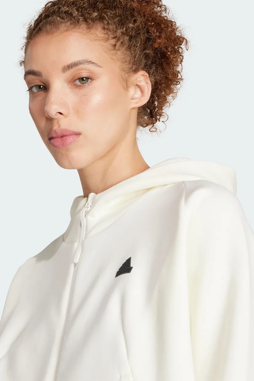 Женское белое худи adidas Z.N.E. Full-Zip 5