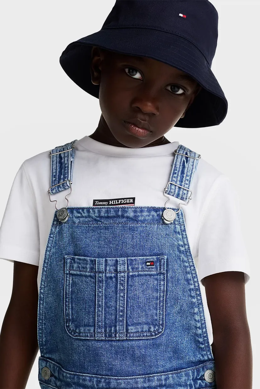 Детский синий джинсовый комбинезон Tommy Hilfiger Kids KS0KS00615