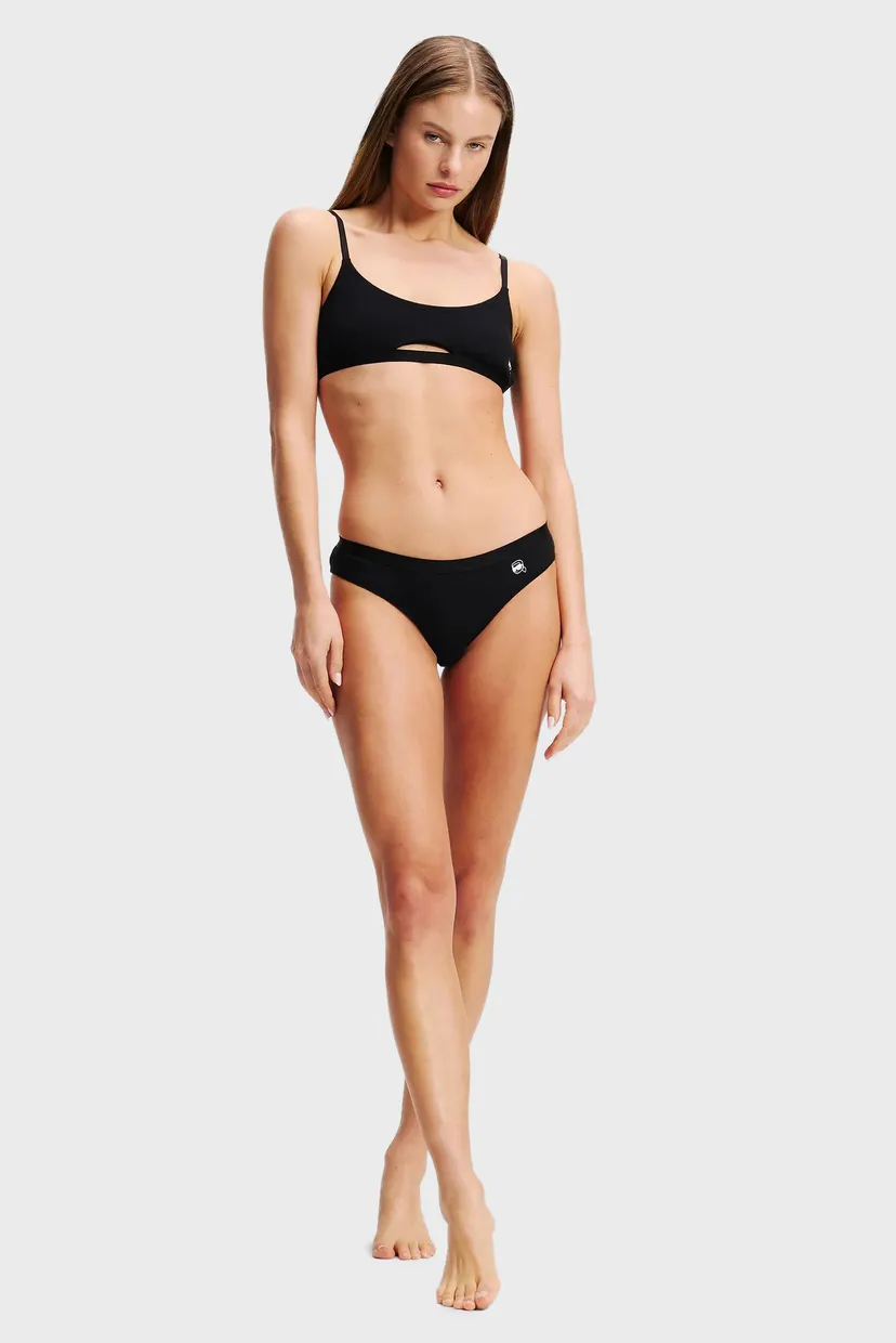 Женские черные трусики ikon rib brazilian 4