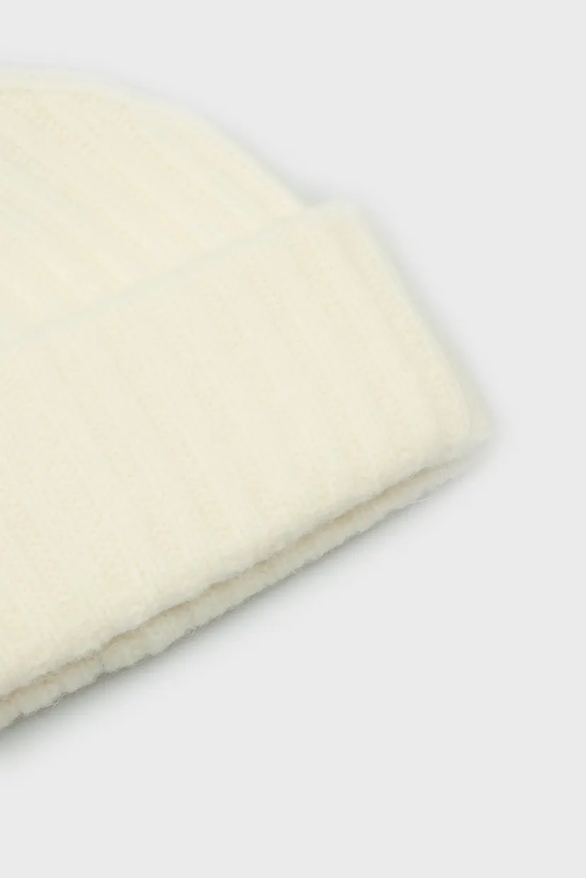 Женская белая шерстяная шапка ALPACA WOOL BLEND BEANIE 4