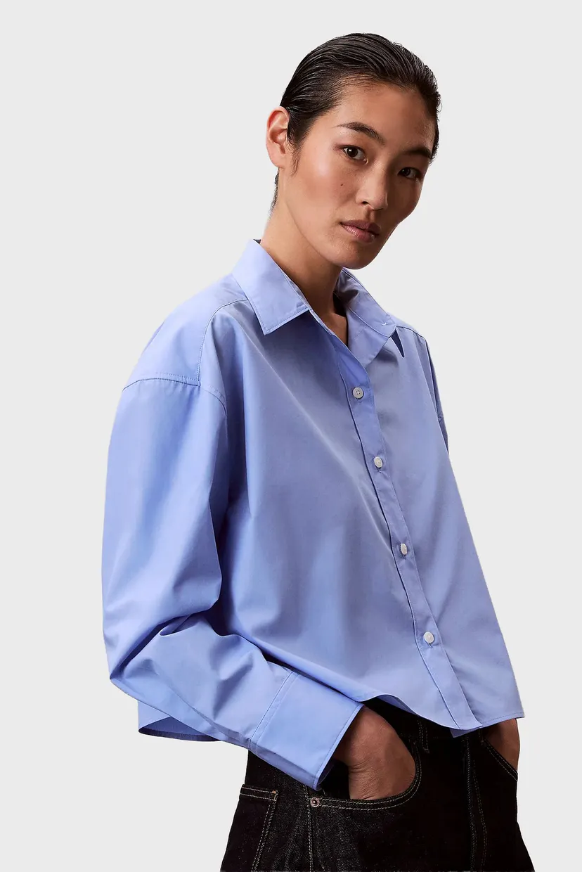 Жіноча блакитна сорочка Poplin 4
