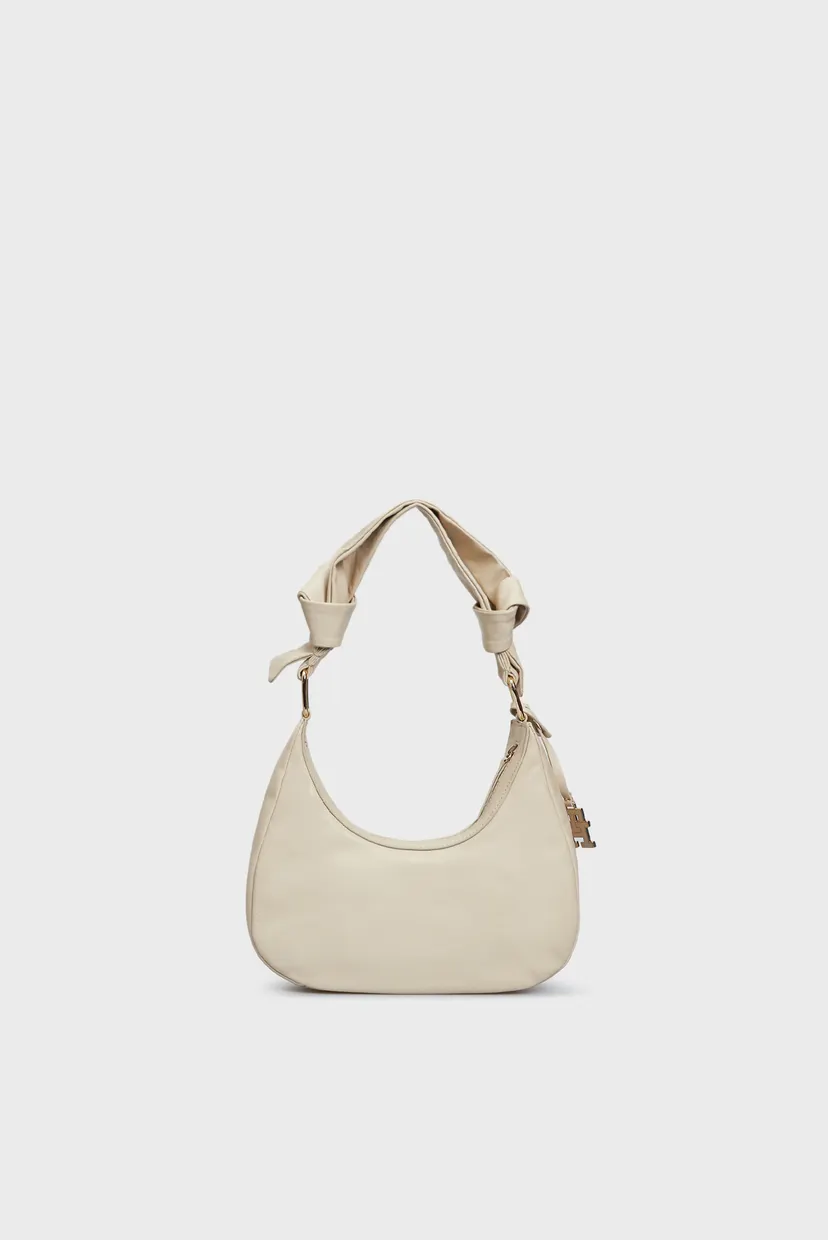 Женская белая кожаная сумка PUSHLOCK LEATHER HOBO 4