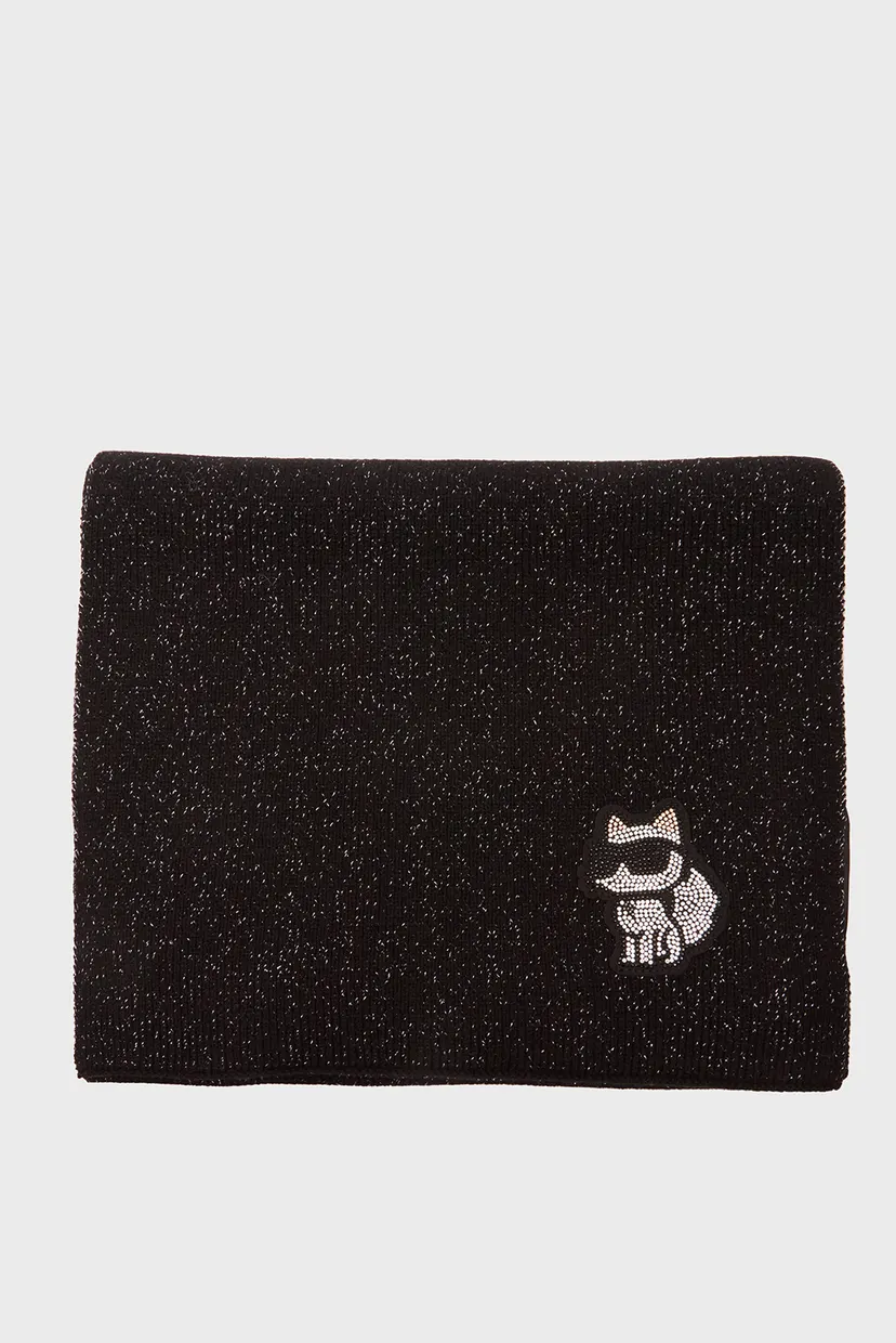 Жіночий чорний вовняний шарф K IKONIK 2.0 CHOUP LUR SCARF 3