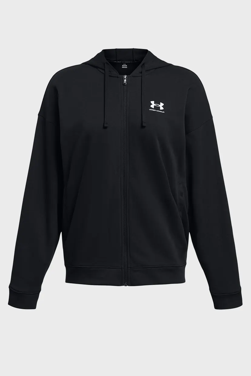 Жіноче чорне худі UA Rival Terry OS FZ Hooded 3