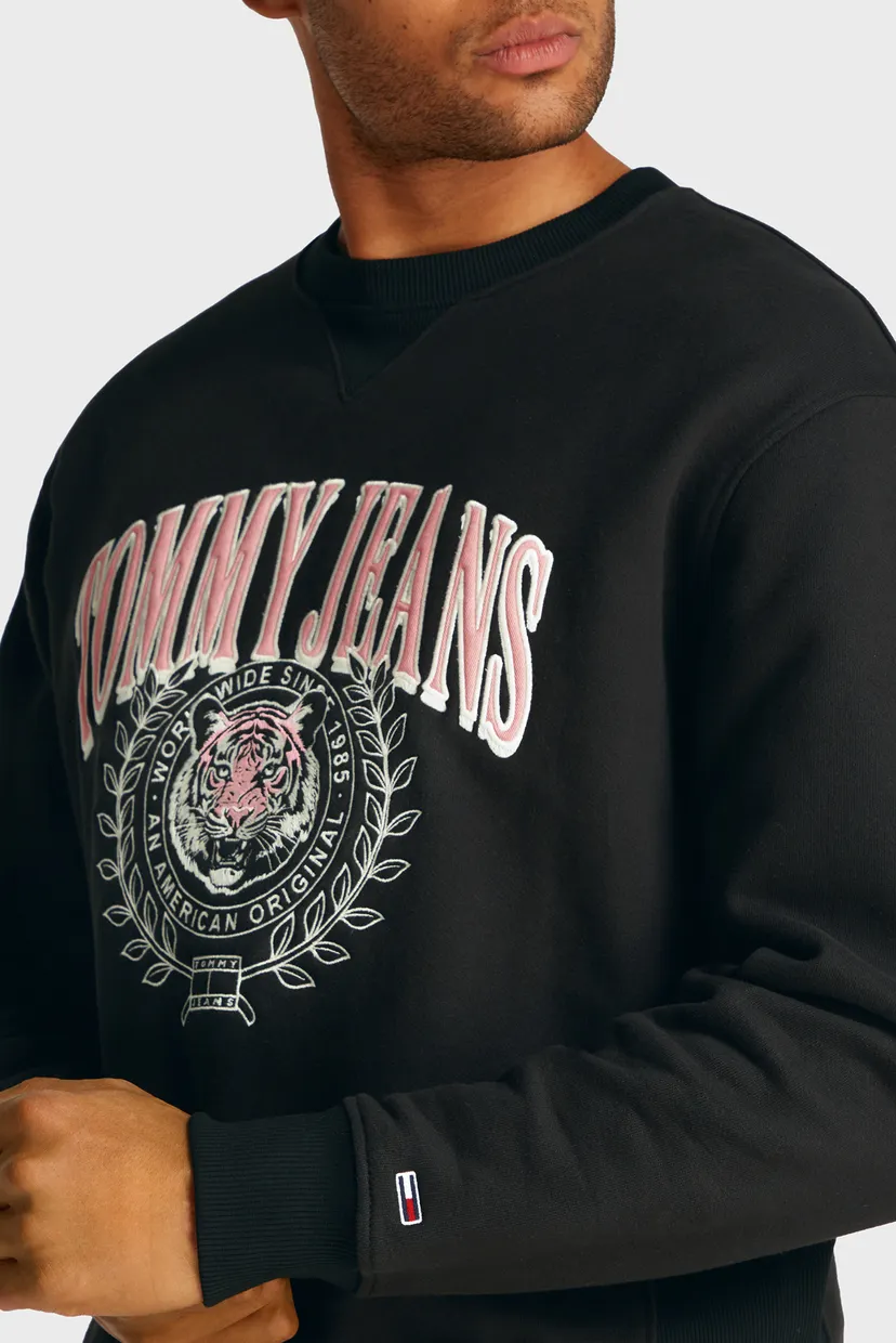 Мужской черный свитшот TJM RLX VARSITY TIGER CREW 4