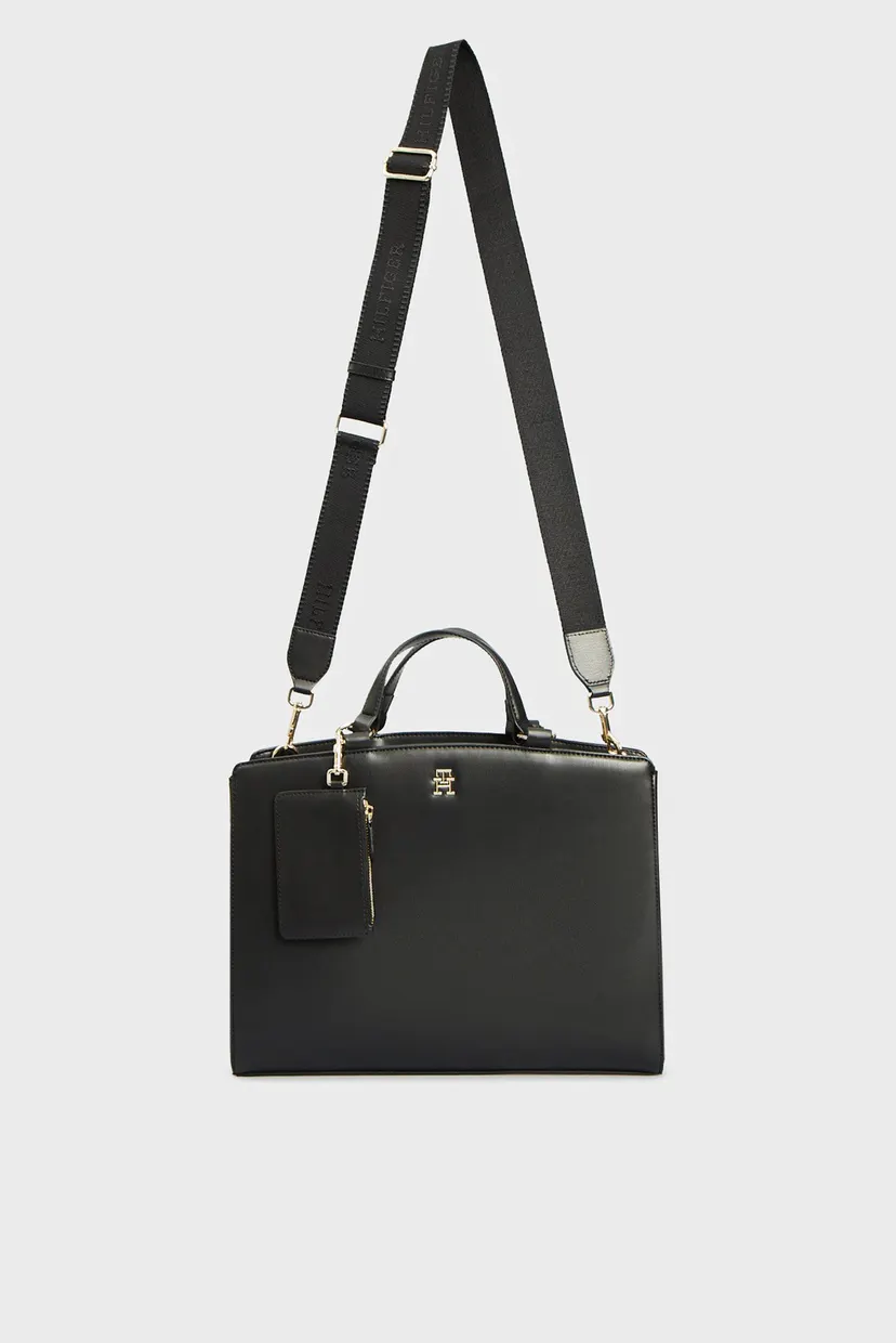 Женская черная сумка TH MONOTYPE SATCHEL 5