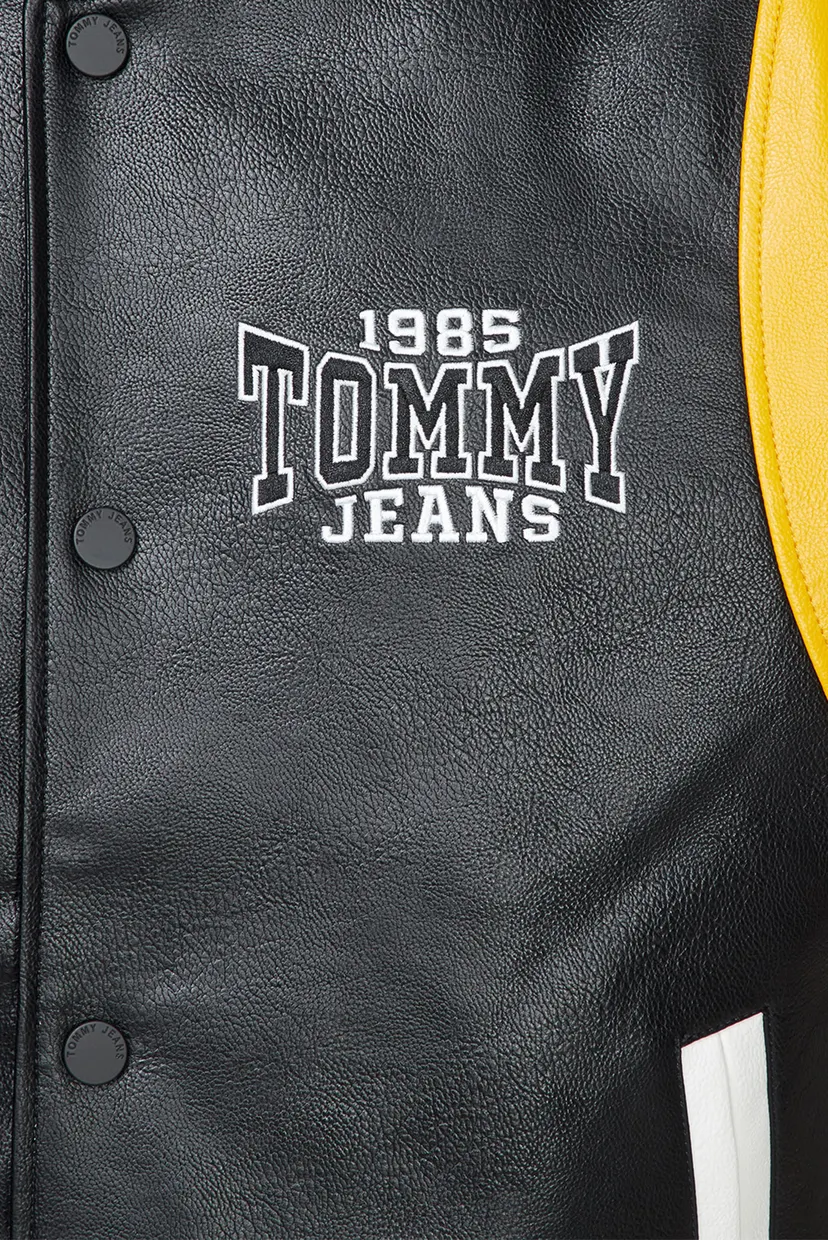 Мужской черный бомбер TJM RLX FAUX LEATHER LETTERMAN 5
