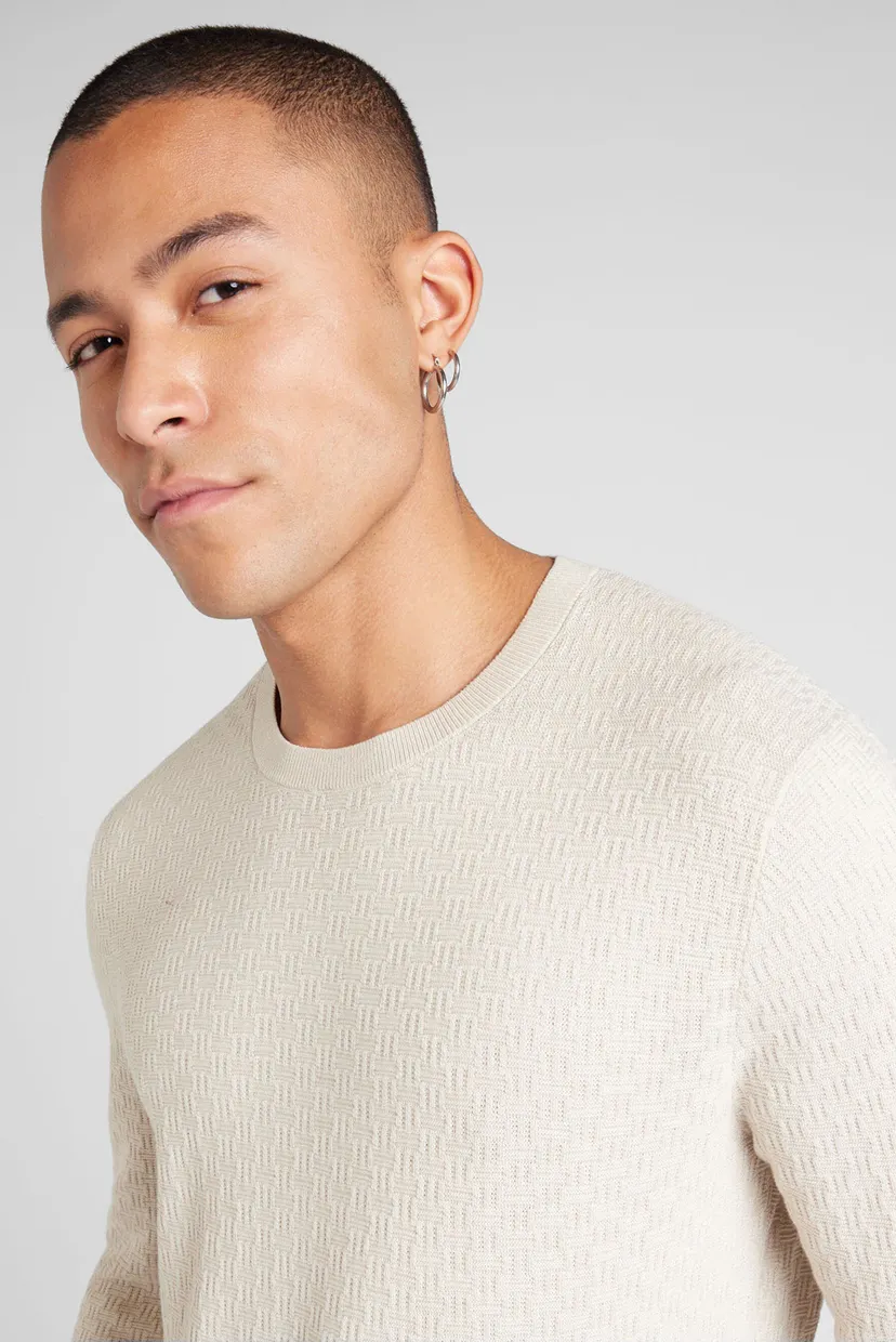 Мужской бежевый джемпер DC BASKETWEAVE CREW NECK 4
