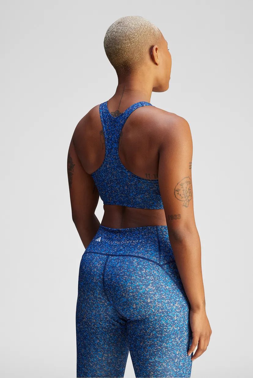 Женский синий топ с узором adidas by Stella McCartney TruePurpose Power Impact Printed Training 3