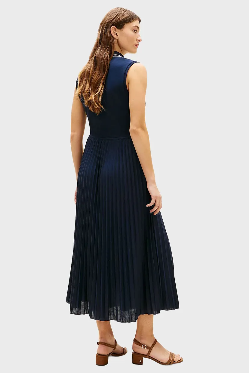 Женское темно-синее платье PLEATED 3