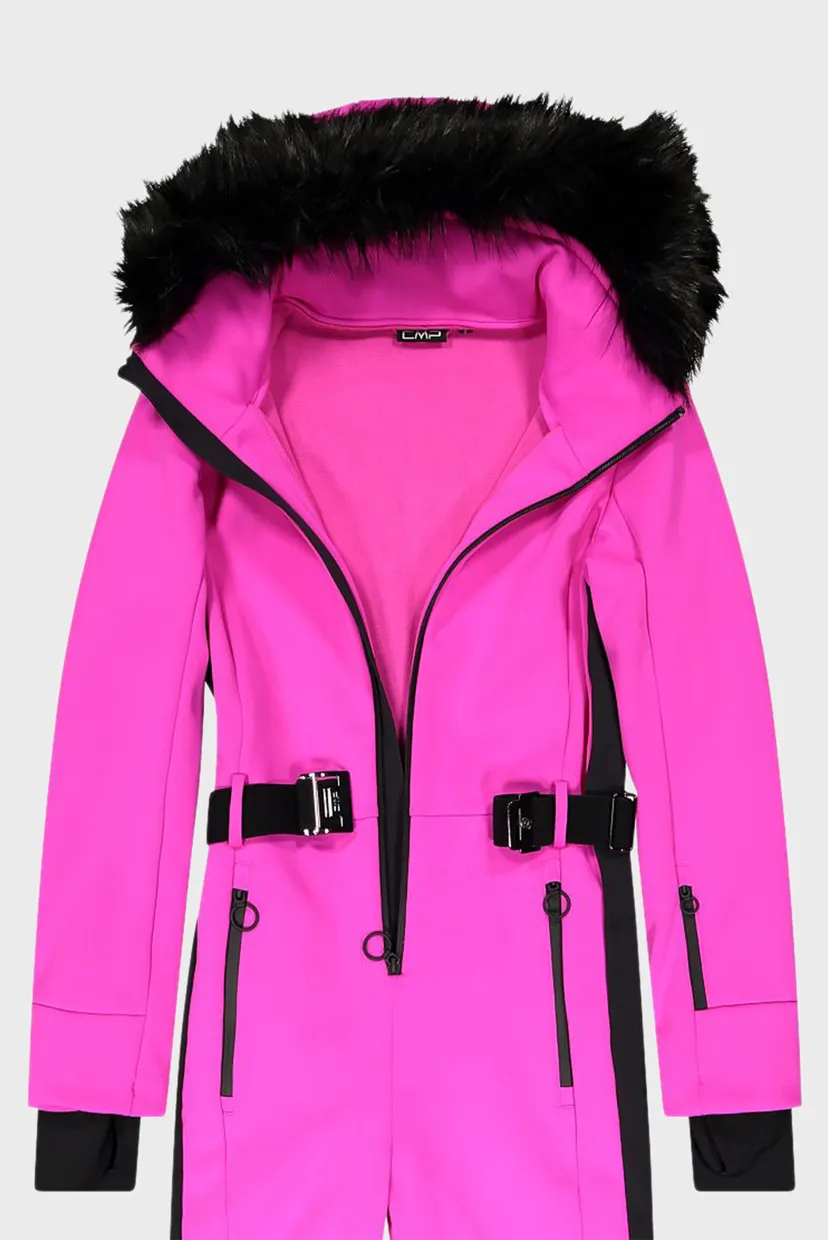 Жіночий рожевий лижний комбінезон SUIT ZIP HOOD SOFTSHELL 4
