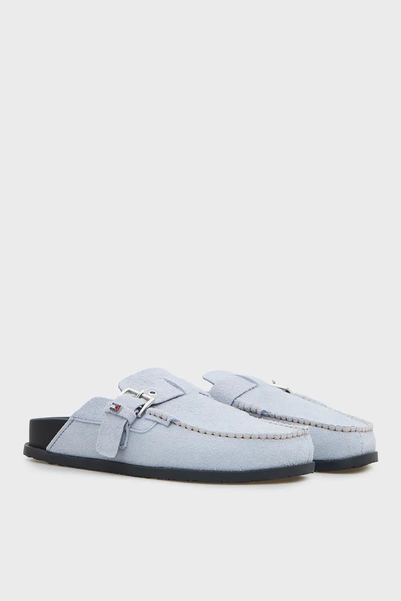 Жіночі блакитні замшеві клоги COMFORT 3