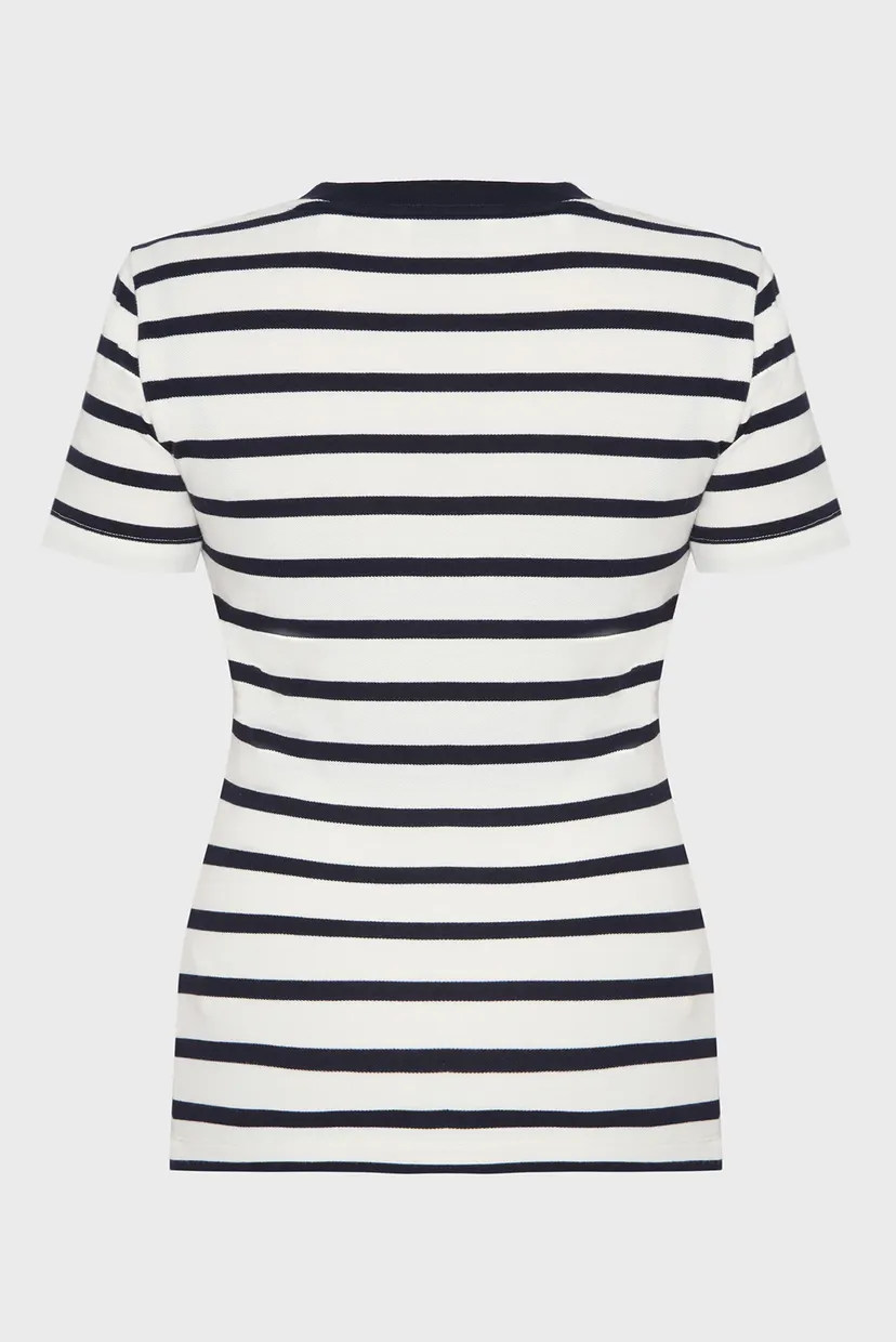 Жіноча біла футболка у смужку SLIM STRIPED PIQUE 7