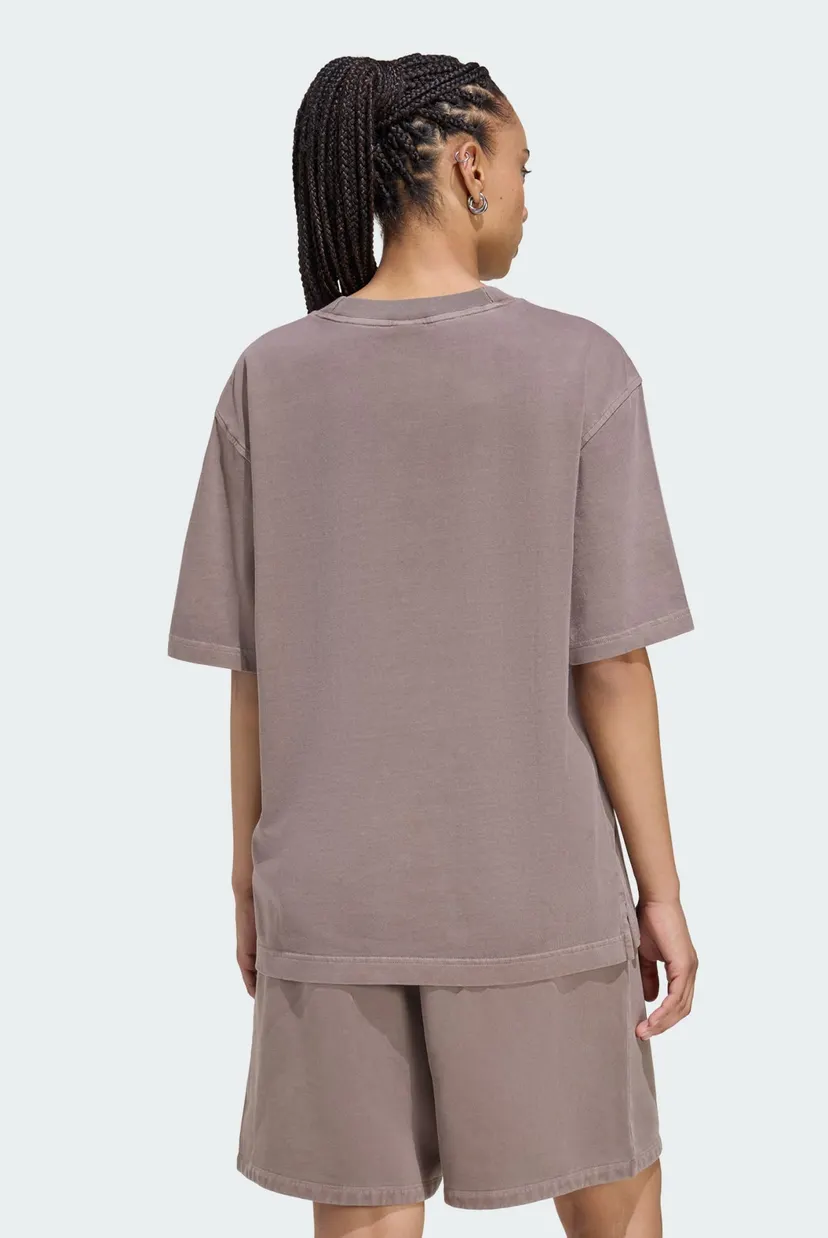 Жіноча коричнева футболка Essentials Linear Boyfriend Oversized Washed 3