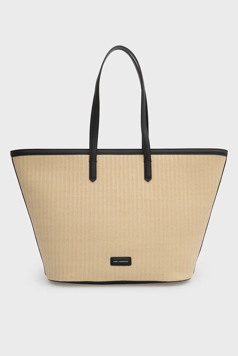 Женская бежевая сумка SIGNATURE RAFFIA MD TOTE 4