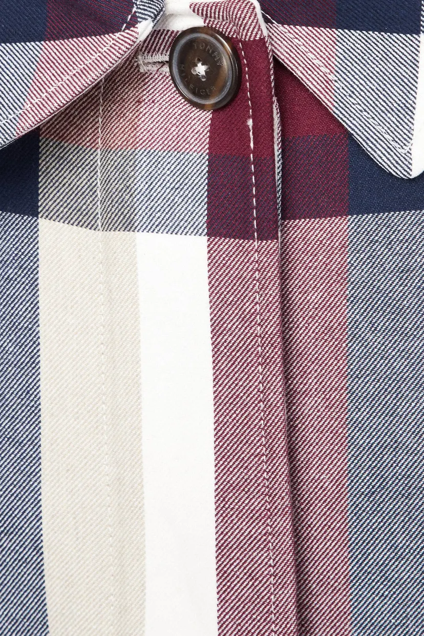 Женское пальто в клетку COTTON BLEND CHECK MAC 6