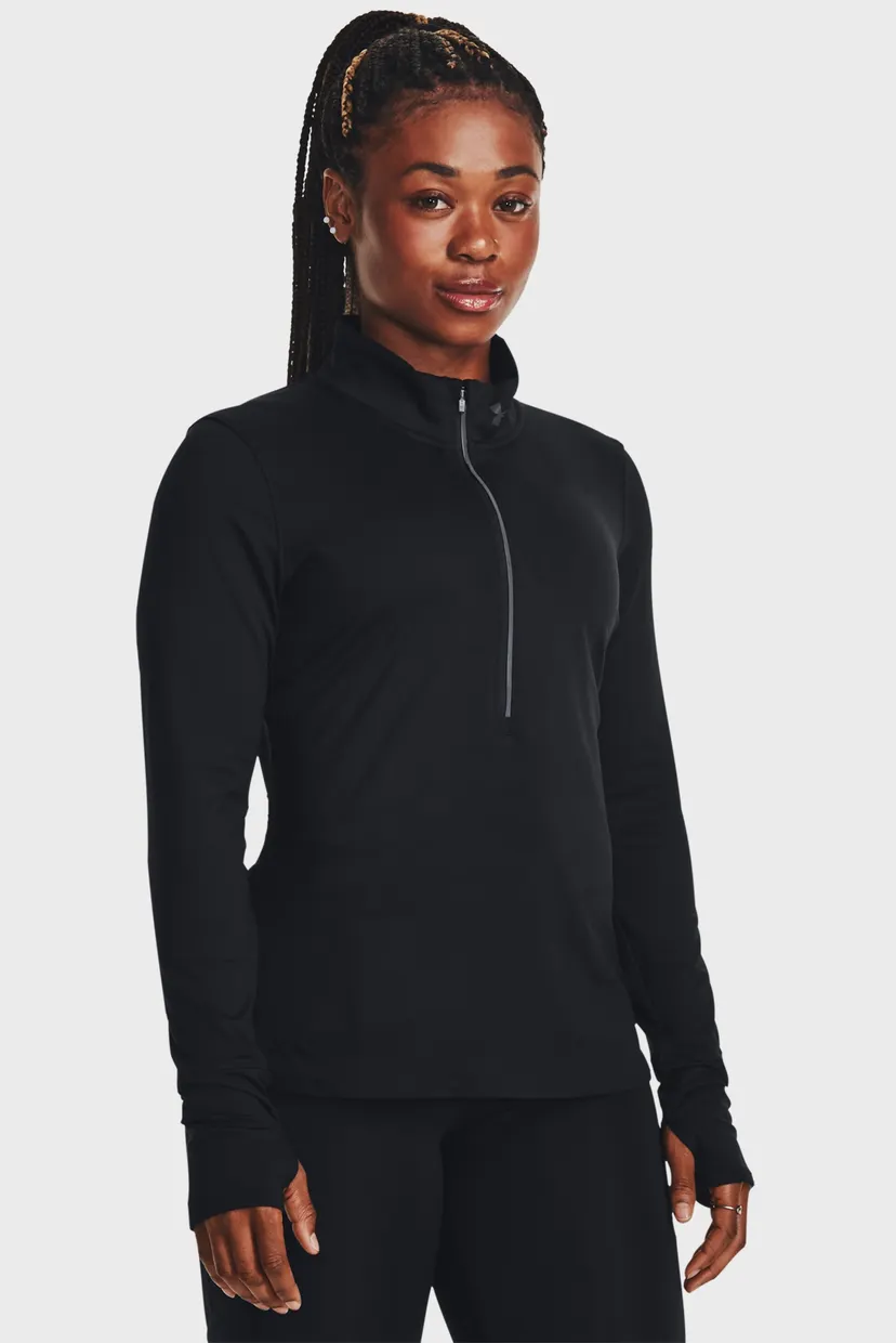 Жіночий чорний лонгслів UA Qualifier Run 1/2 Zip Under Armour