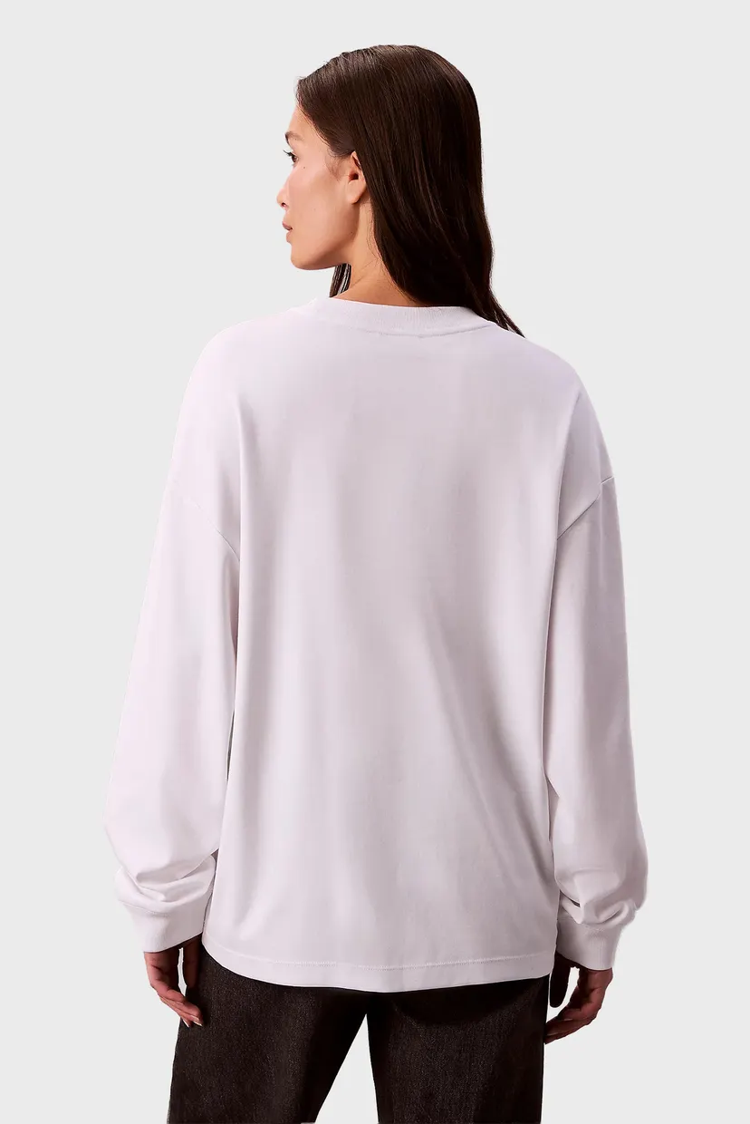 Жіночий білий лонгслів MONOLOGO OVERSIZED CREW 3