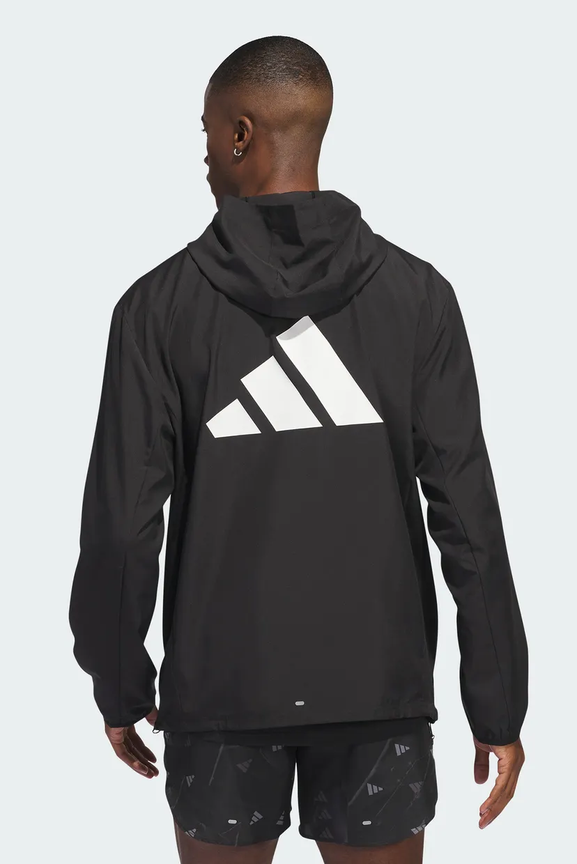 Мужская черная ветровка Run It adidas IL7230 — MD-Fashion