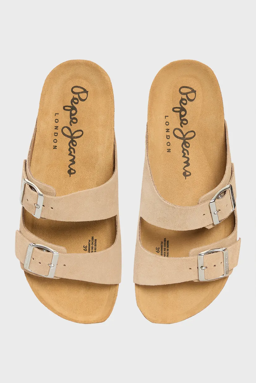 Жіночі бежеві замшеві слайдери OBAN SUEDE W 4