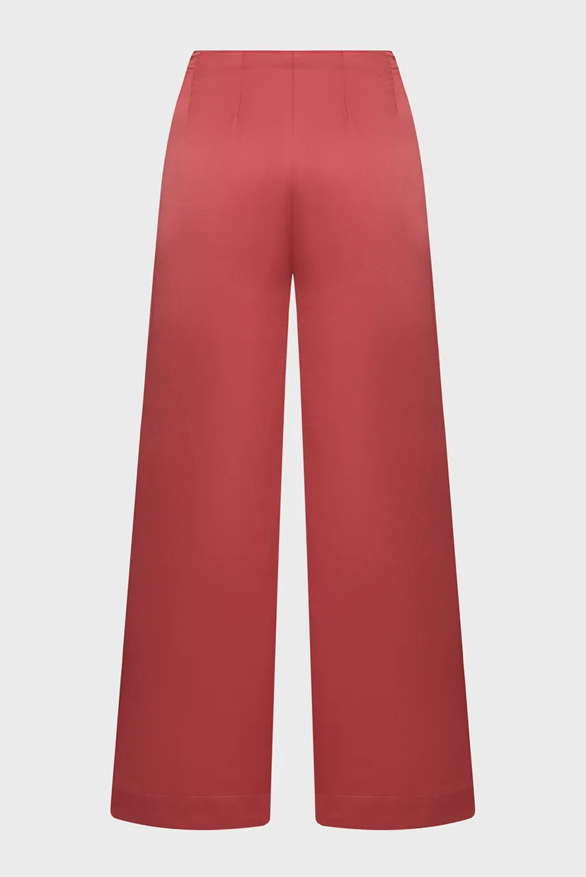 Жіночі коралові брюки SENSUAL SATIN WIDE LEG PANT 8