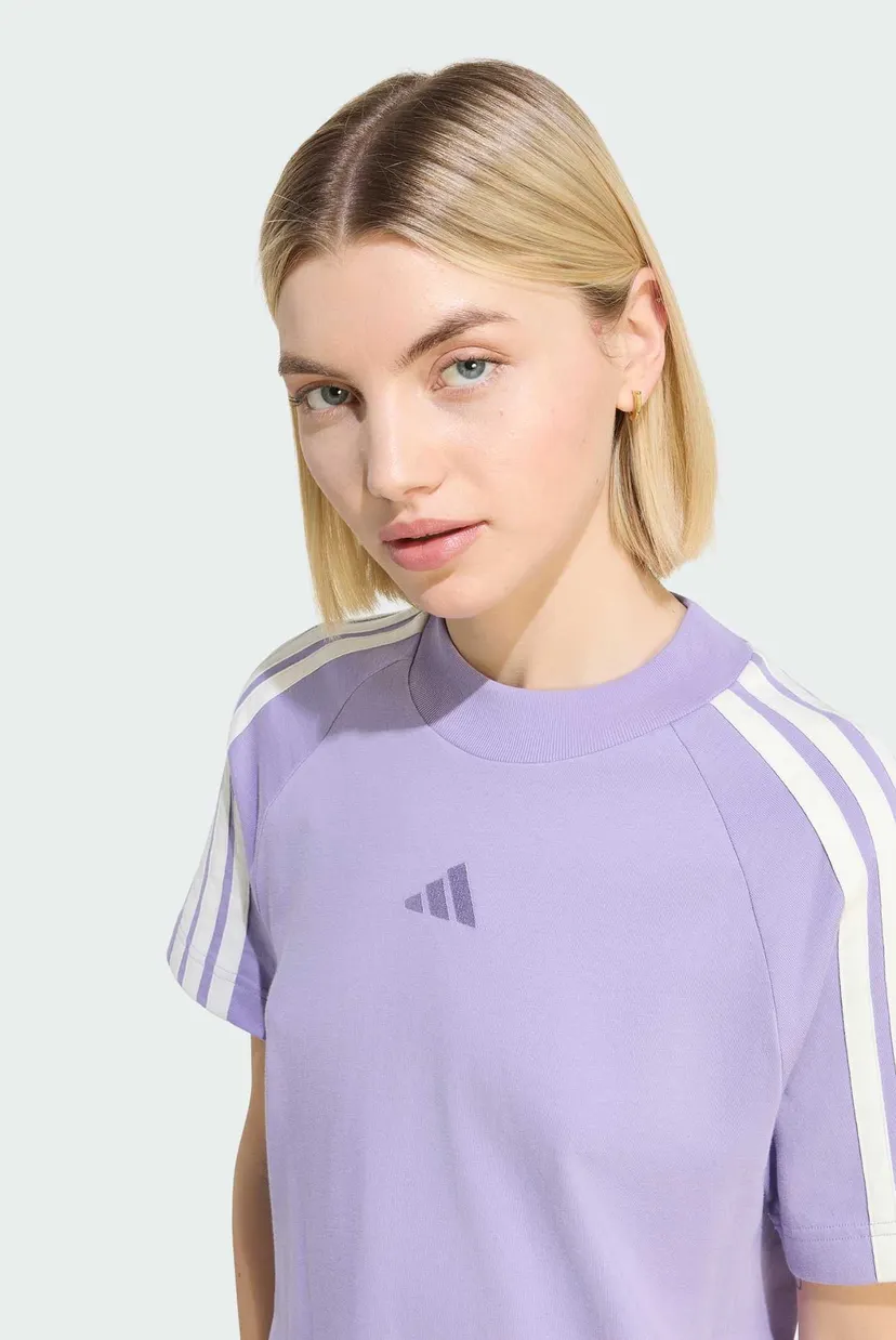Жіноча бузкова футболка ADIDAS KIT 3-STRIPES 4