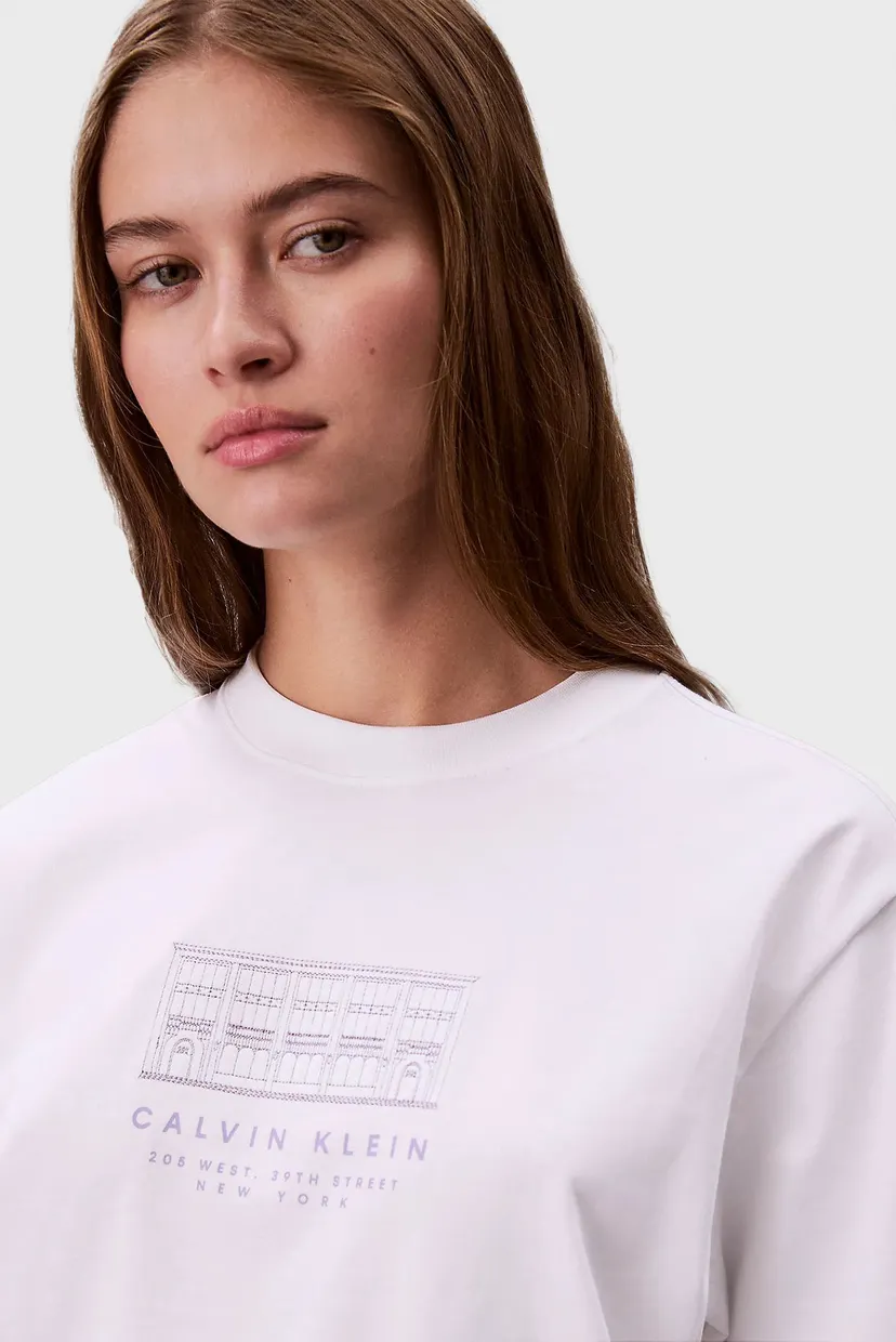 Жіноча біла футболка SEASONAL GRAPHIC BOXY 5