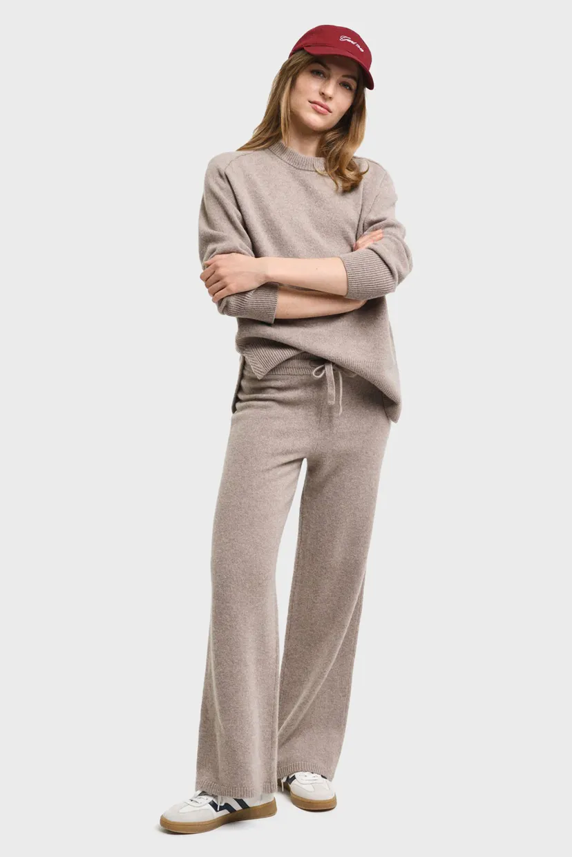 Женские бежевые шерстяные брюки WOOL KNITTED 3