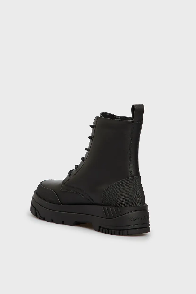 Чоловічі чорні шкіряні черевики TJM LACE UP LEATHER BOOT 5