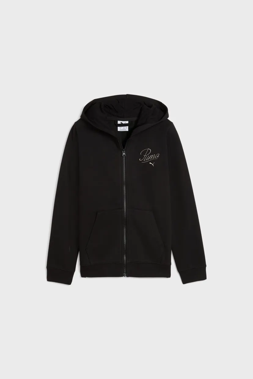 Дитяче чорне худі Essentials Script Full-Zip Hoodie Youth 4