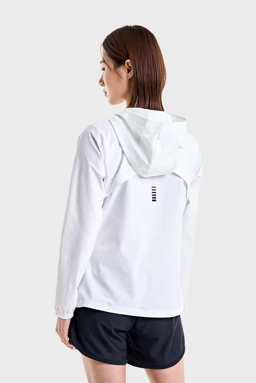 Жіноча біла вітровка UA OutRun the Storm Jkt 3