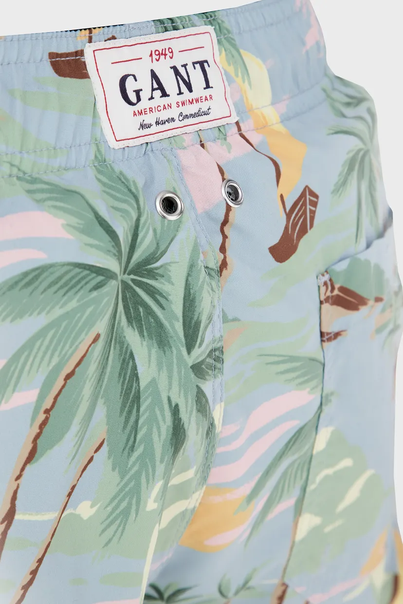 Мужские мятные плавательные шорты с узором HAWAII PRINT SWIM SHORTS 5