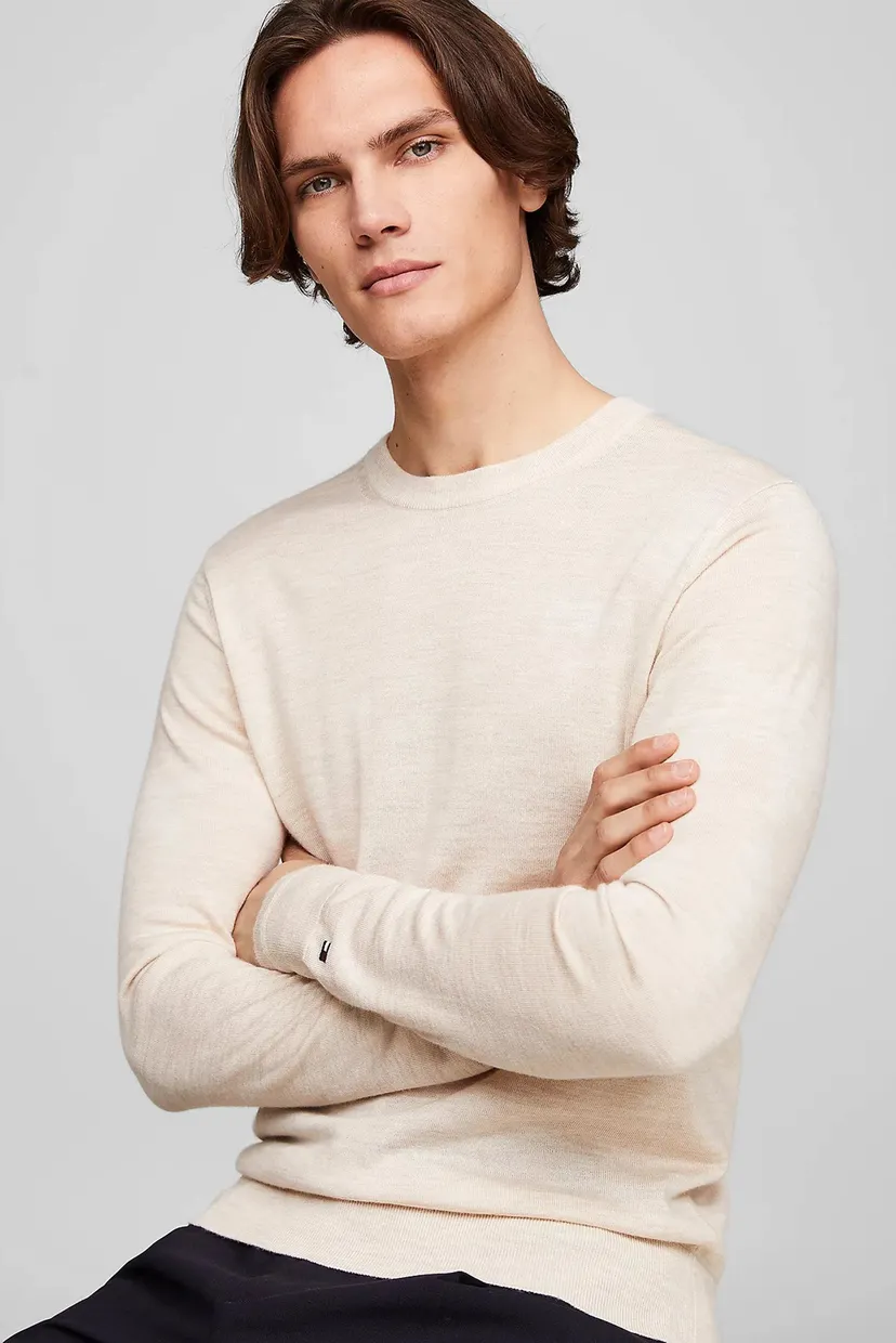 Чоловічий бежевий вовняний джемпер DC FINE GAUGE MERINO CREW NK 4