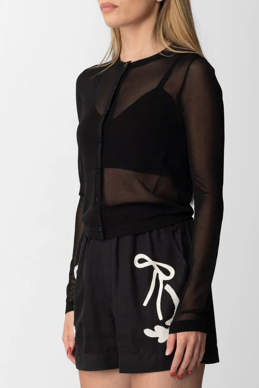 Жіночий чорний кардиган ECO SHEER CROP CARDI 3