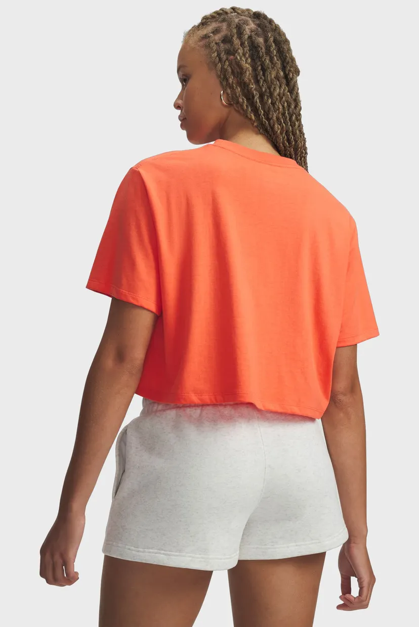 Женская оранжевая футболка UA W WM CROP SS 3