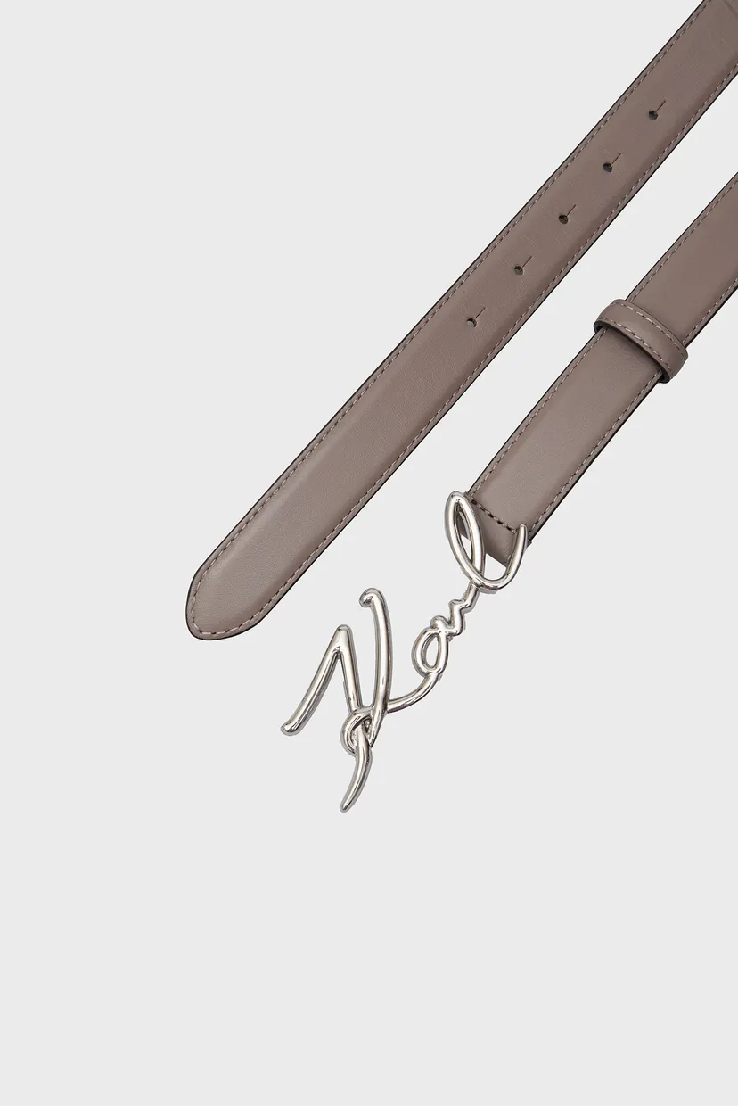 Жіночий бежевий шкіряний ремінь K SIGNATURE BELT 4
