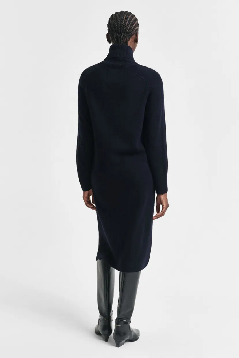 Жіноча темно-синя вовняна сукня DETAIL TURTLENECK DRESS 3
