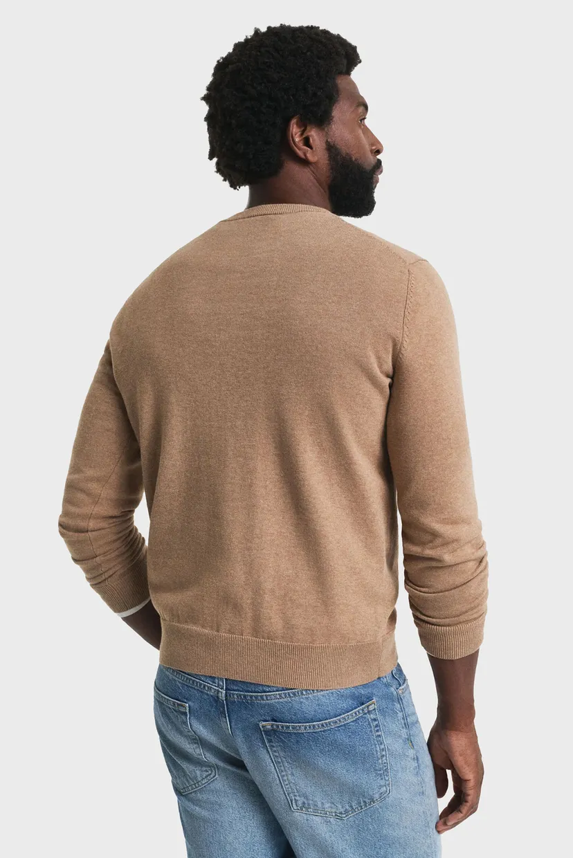 Чоловічий бежевий джемпер CLASSIC COTTON C-NECK 3
