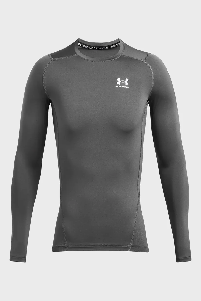 Мужской серый лонгслив UA HG Armour Comp LS 3