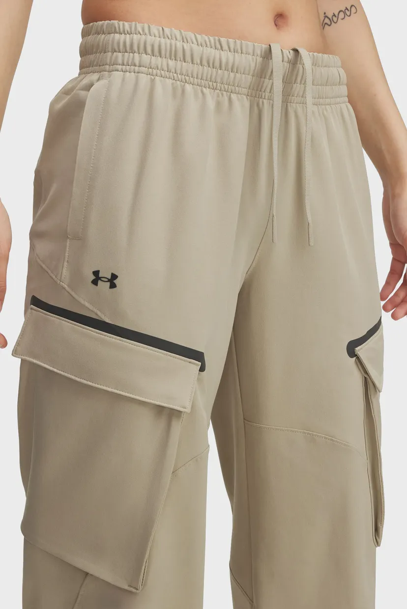 Женские бежевые спортивные брюки UA Unstoppable Cargo Pants 4