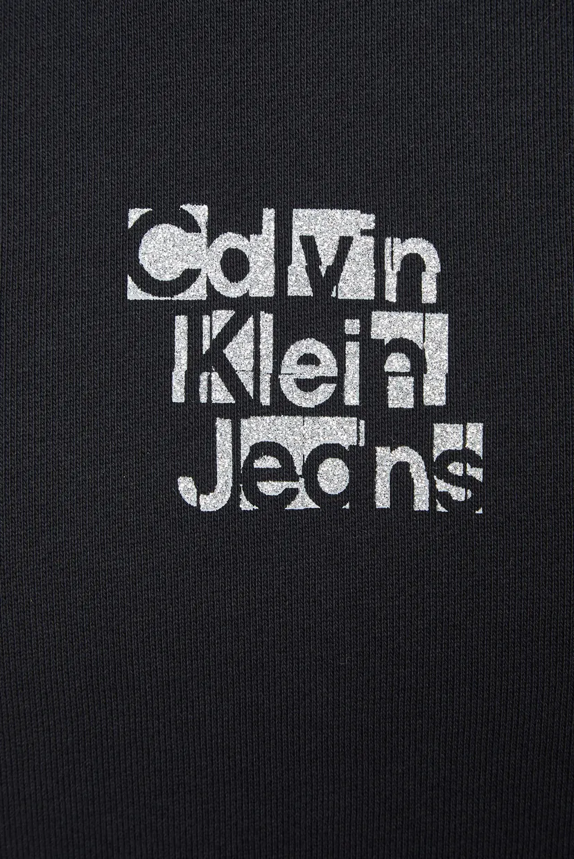 Детское черное худи METALLIC CKJ BACK LOGO 3